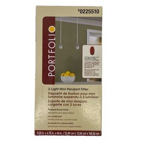 Portfolio 2 Light Mini Pendant Fitter Light Fixture Polished Nickel 0225510